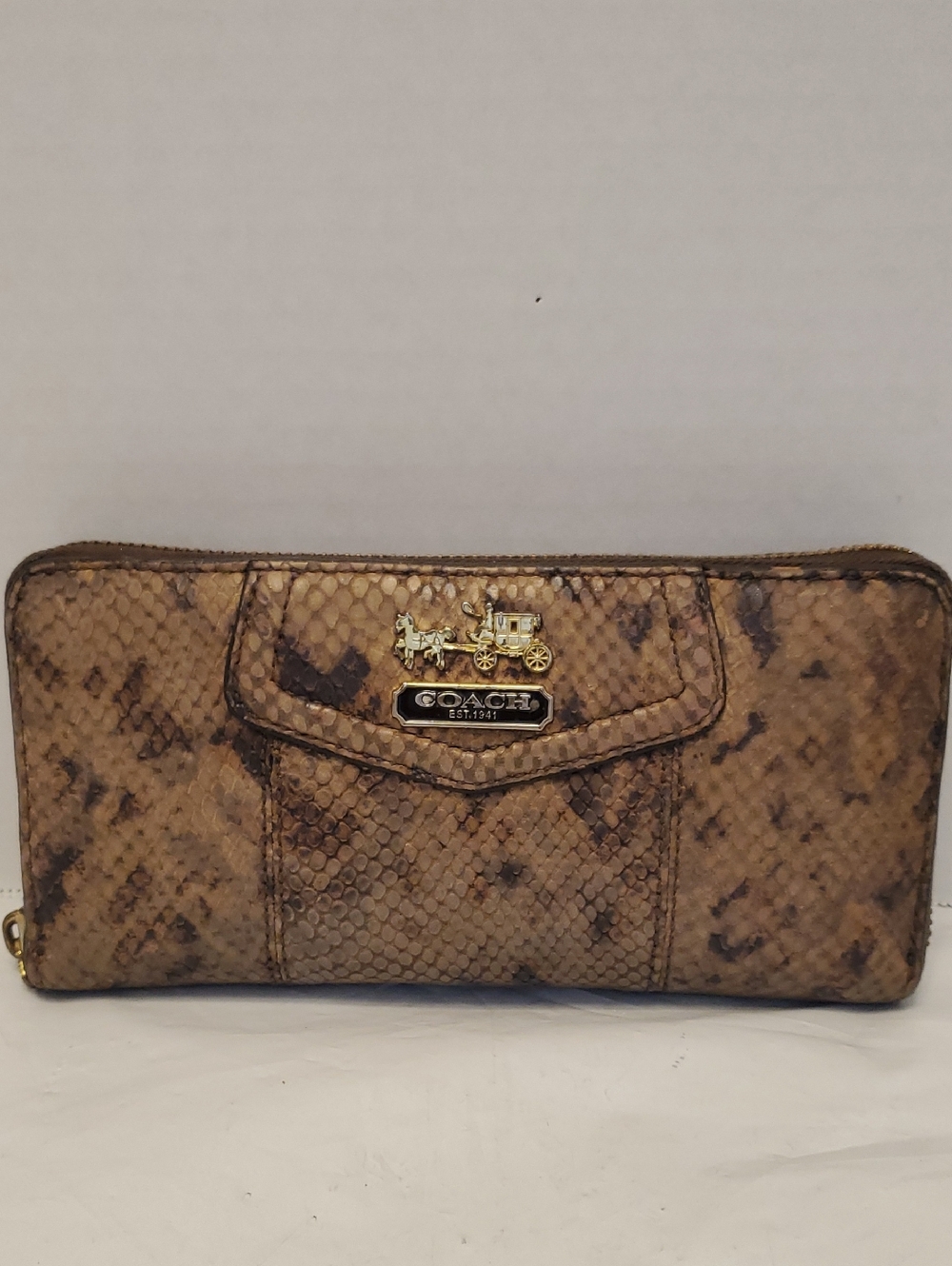 Coach Python-Embossed Leather Wallet